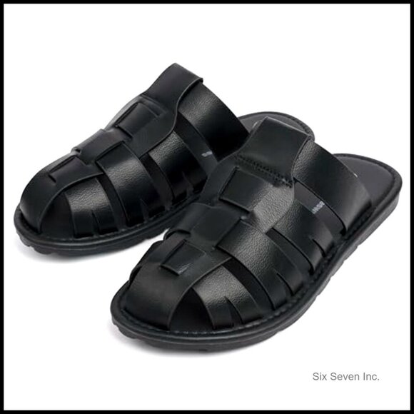 Men\'s Vegan Leather Fisherman Sandals Dressy Summer Slides Anti-Slip Comfort main image 7